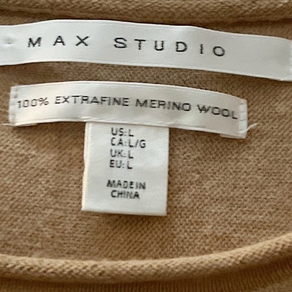 Max Studio women’s 100% extra fine merino wool long sleeved sweater size large - Picture 7 of 8